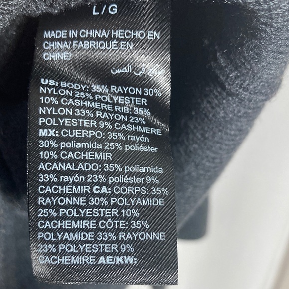 Cashmere Blend White House Black Market Dark Gray Crew Neck Sweater Sz L Cozy - Picture 10 of 11
